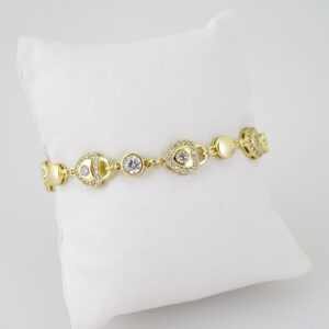 B1499 Bracelet  Pulseras  Zircon Stone  14K Real Color