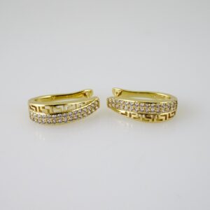 E2414 Earrings  Aretes  Zircon Stone  14K Real Color
