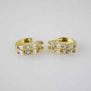 E2415 Earrings  Aretes  Zircon Stone  14K Real Color