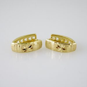 E2417 Earrings  Aretes  Plain  14K Real Color