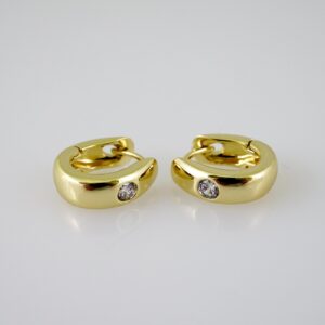 E2420 Earrings  Aretes  Zircon Stone  14K Real Color
