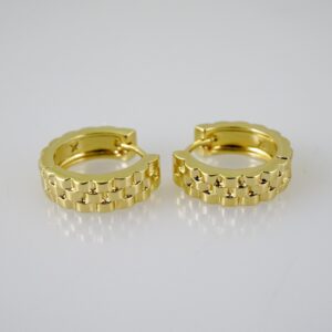 E2421 Earrings  Aretes  Three Tone  Plain