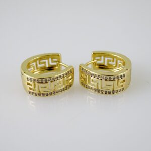 E2422 Earrings  Aretes  Zircon Stone  14K Real Color