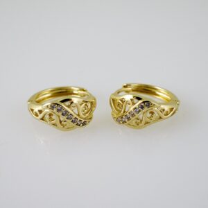 E2425 Earrings  Aretes  Zircon Stone  14K Real Color