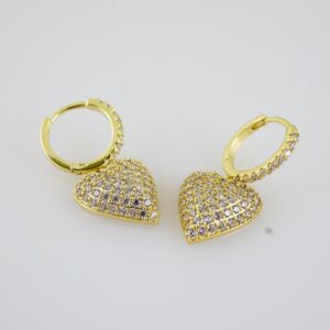 E2252 Earrings Aretes Zircon Stone 14K Real Color