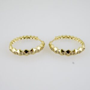 E2253 Earrings Aretes Zircon Stone 14K Real Color