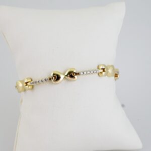 B1502 Bracelet  Pulseras  Zircon Stone  14K Real Color
