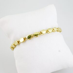 B1504 Bracelet  Pulseras  Plain  14K Real Color