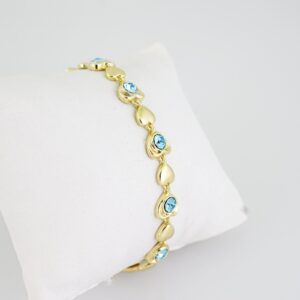 B1507 Bracelet  Pulseras  Zircon Stone  14K Real Color