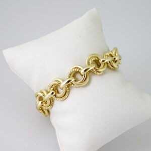B1605 Bracelet  Pulseras  Plain  14K Real Color