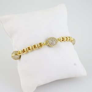 B1508 Bracelet  Pulseras  Zircon Stone  14K Real Color