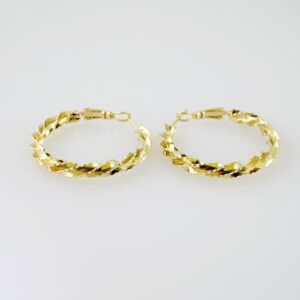 E2014 Earrings  Aretes  Plain  14k Real Color
