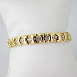 B1607 Bracelet  Pulseras  Zircon Stone  14K Real Color