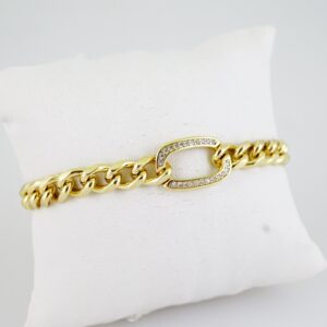B1510 Bracelet  Pulseras  Zircon Stone  14K Real Color