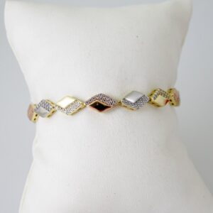 B1608 Bracelet  Pulseras  Zircon Stone  Three Tone