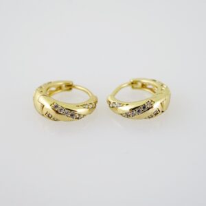 E2018 Earrings  Aretes  Zircon Stone  14K Real Color
