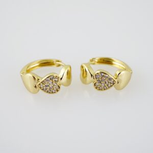E2019 Earrings  Aretes  Zircon Stone  14K Real Color