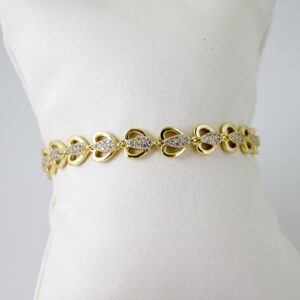 B1611 Bracelet  Pulseras  Zircon Stone  14K Real Color