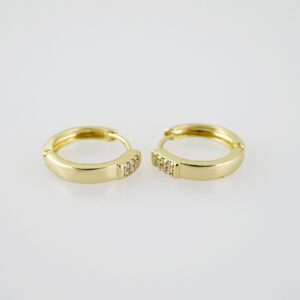 E2021 Earrings  Aretes  Zircon Stone  14K Real Color