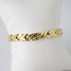 B1613 Bracelet  Pulseras  Plain  14K Real Color
