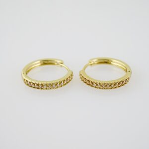 E2025 Earrings Aretes Zircon Stone 14K Real Color