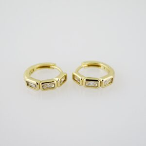E2026 Earrings Aretes Zircon Stone 14K Real Color