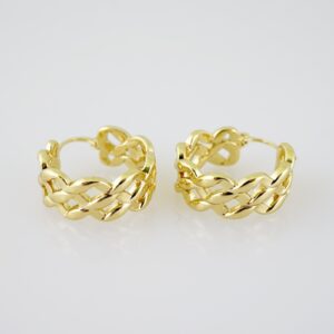 E2027 Earrings Aretes Plain 14k Real Color