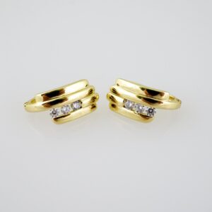 E2029 Earrings Aretes Zircon Stone 14K Real Color