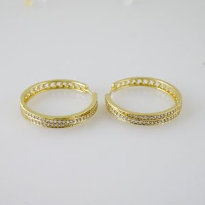 E2426 Earrings  Aretes  Zircon Stone  14K Real Color