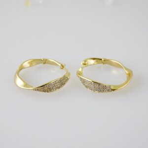 E2427 Earrings  Aretes  Zircon Stone  14K Real Color