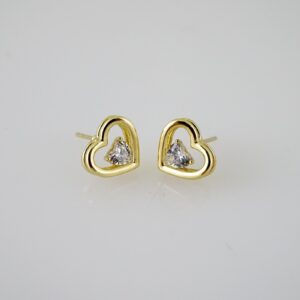 E2428 Earrings  Aretes  Zircon Stone  14K Real Color