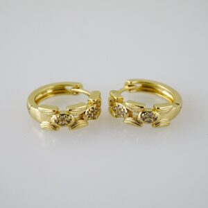 E2430 Earrings  Aretes  Zircon Stone  14K Real Color
