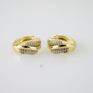 E2432 Earrings  Aretes  Zircon Stone  14K Real Color