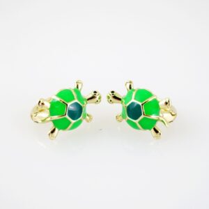E2030 Earrings Aretes Zircon Stone 14K Real Color