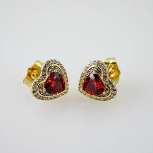 E2435 Earrings  Aretes  Zircon Stone  14K Real Color