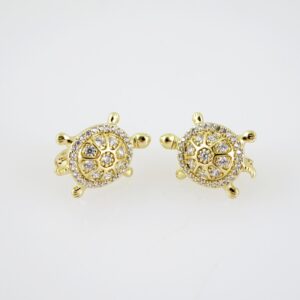 E2031 Earrings Aretes Zircon Stone 14K Real Color