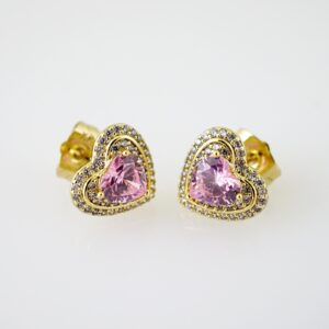 E2437 Earrings  Aretes  Zircon Stone  14K Real Color