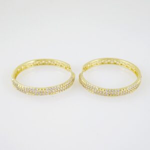 E2033 Earrings Aretes Zircon Stone 14K Real Color