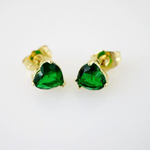 E2438 Earrings  Aretes  Zircon Stone  14K Real Color