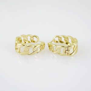 E2034 Earrings Aretes Plain 14K Real Color