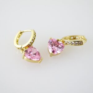 E2439 Earrings  Aretes  Zircon Stone  14K Real Color