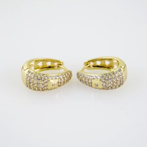 E2037 Earrings Aretes Zircon Stone 14K Real Color