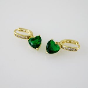 E2441 Earrings  Aretes  Zircon Stone  14K Real Color