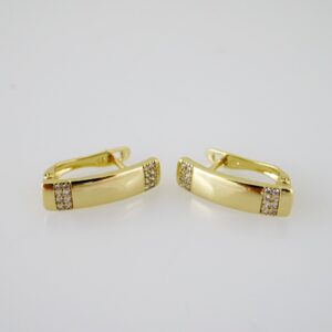 E2442 Earrings  Aretes  Zircon Stone  14K Real Color