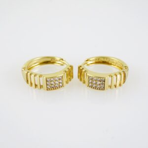 E2039 Earrings Aretes Zircon Stone 14K Real Color