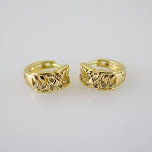 E2443 Earrings  Aretes  Zircon Stone  14K Real Color
