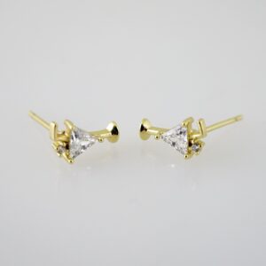 E2444 Earrings  Aretes  Zircon Stone  14K Real Color