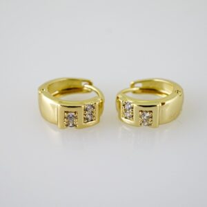 E2445 Earrings  Aretes  Zircon Stone  14K Real Color