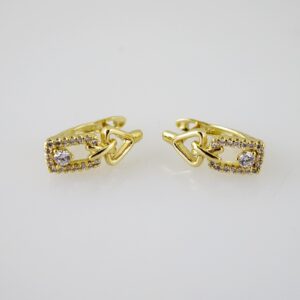 E2447 Earrings  Aretes  Zircon Stone  14K Real Color