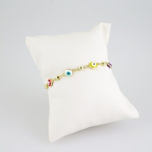 B1410 Bracelet Pulseras Plain 14K Real Color OJITOS